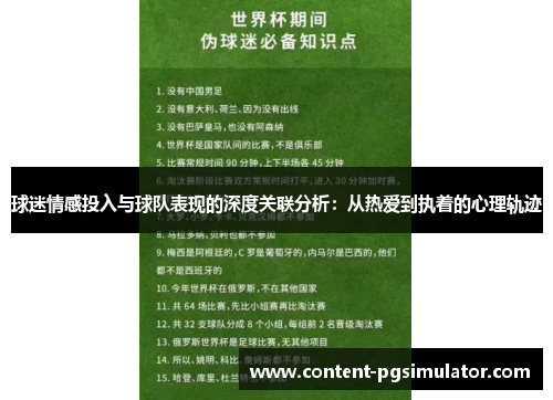 球迷情感投入与球队表现的深度关联分析：从热爱到执着的心理轨迹