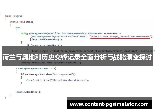 荷兰与奥地利历史交锋记录全面分析与战略演变探讨