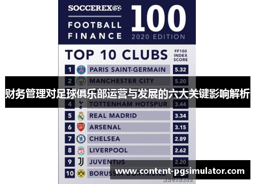 财务管理对足球俱乐部运营与发展的六大关键影响解析 财务管理对足球俱乐部运营与发展的六大关键影响解析